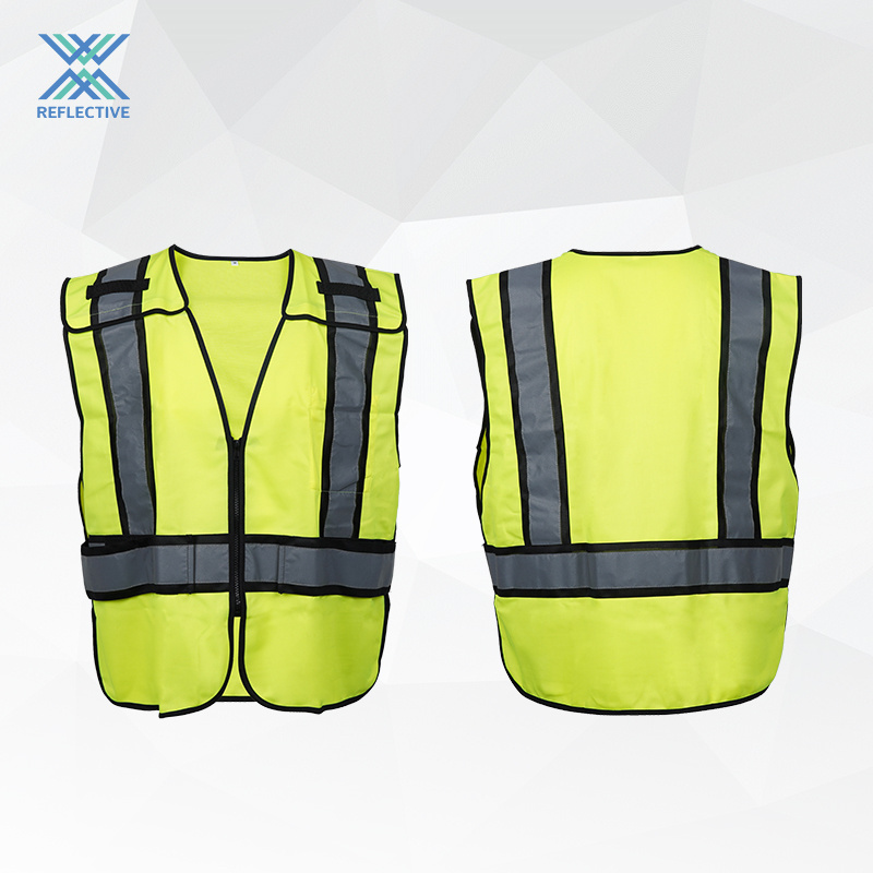 LX601 Fluorescent Fabric Bright Yellow Orange Day And Night Safety Vest To Ensures Visibility On The Job