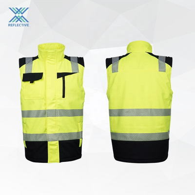 LX New High Quality Green And Black Security Construction Vest Reflective Safety Vest With Pockets