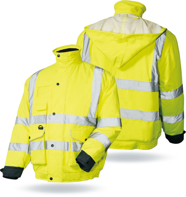 Hi Vis waterproof breathable reflective safety clothing, mens security custom blue black 3m reflective safety jacket