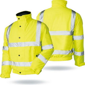 Traffic Winter Safetywear Hi Vis Clothing High Visibility Workwear Reflective Bomber Jacket