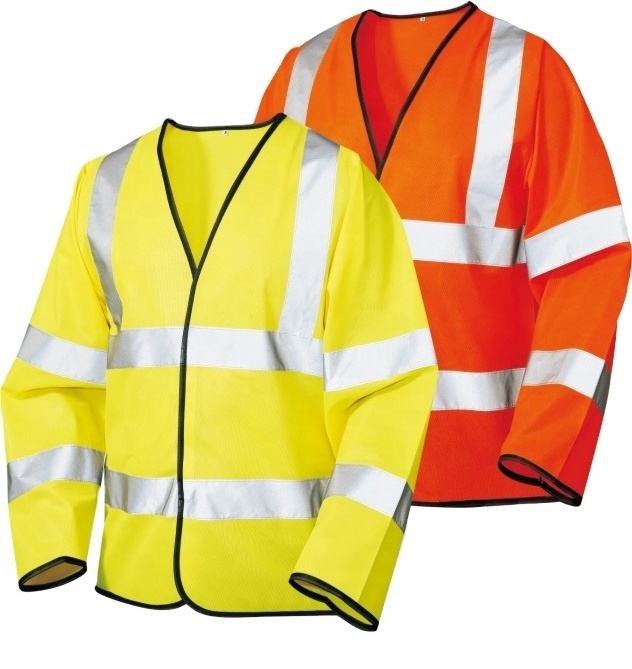 Hot sale Hi vis long sleeves mesh fabric protective working safety reflective vest with clear reflective straps