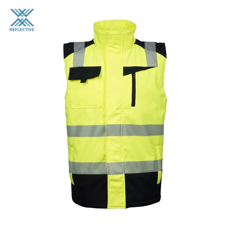 LX New High Quality Green And Black Security Construction Vest Reflective Safety Vest With Pockets