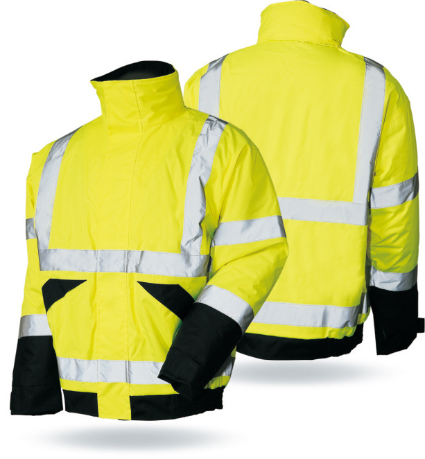 Hi Vis waterproof breathable reflective safety clothing, mens security custom blue black 3m reflective safety jacket