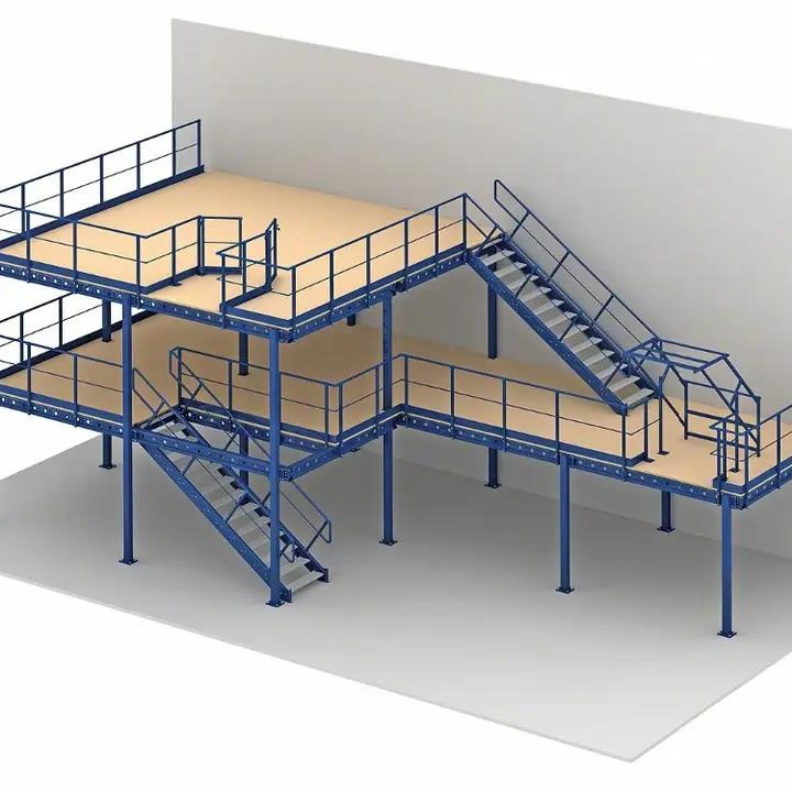 2023 Factory wholesale Racking warehouse Multi-tiers Custom Mezzanine Platform Racking heavy duty Racking supported mezzanine