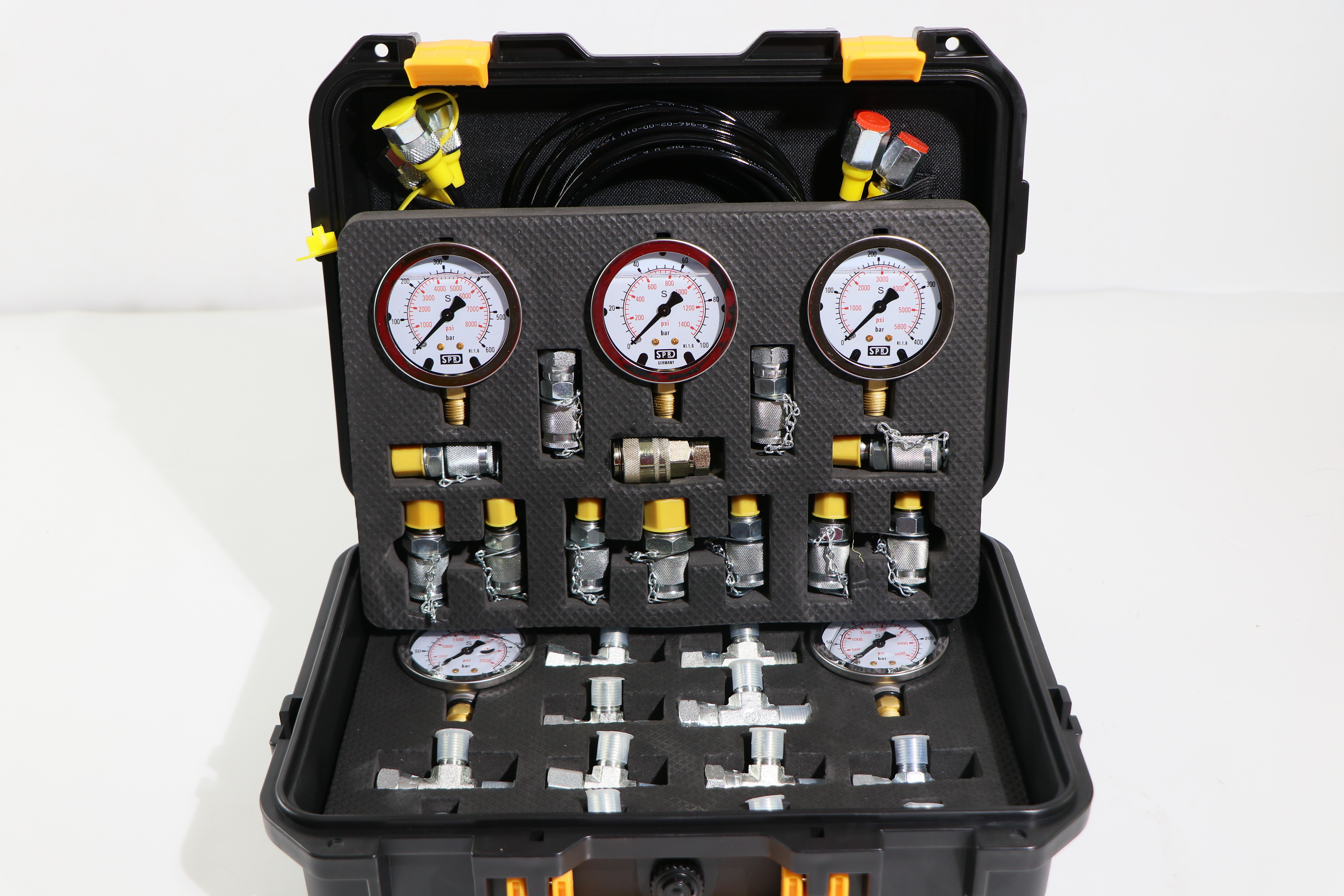 Universal Hydraulic Pressure Test Gauge 5 Gauges Pressure Connector Hydraulic Pressure Test Kit