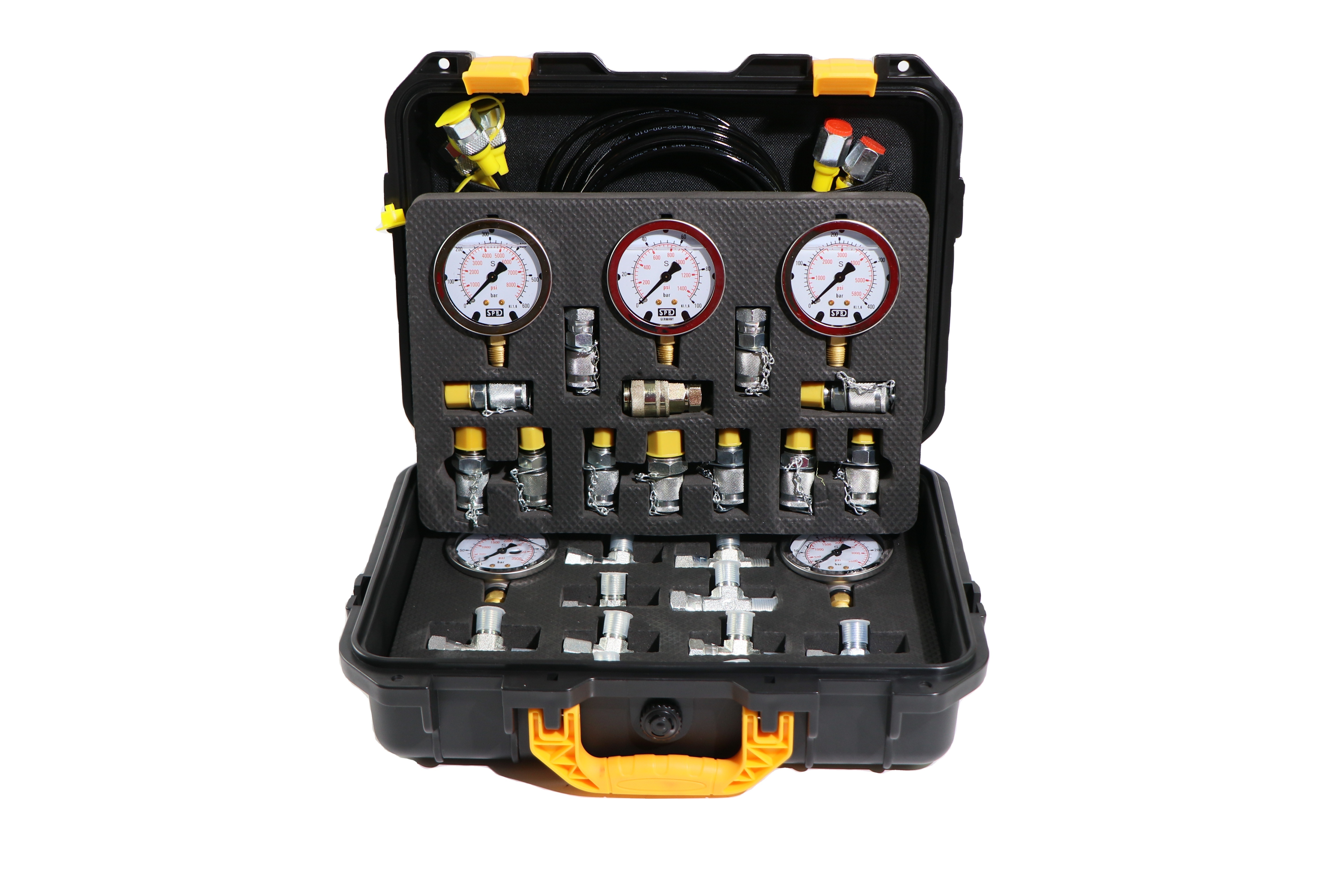 Universal Hydraulic Pressure Test Gauge 5 Gauges Pressure Connector Hydraulic Pressure Test Kit