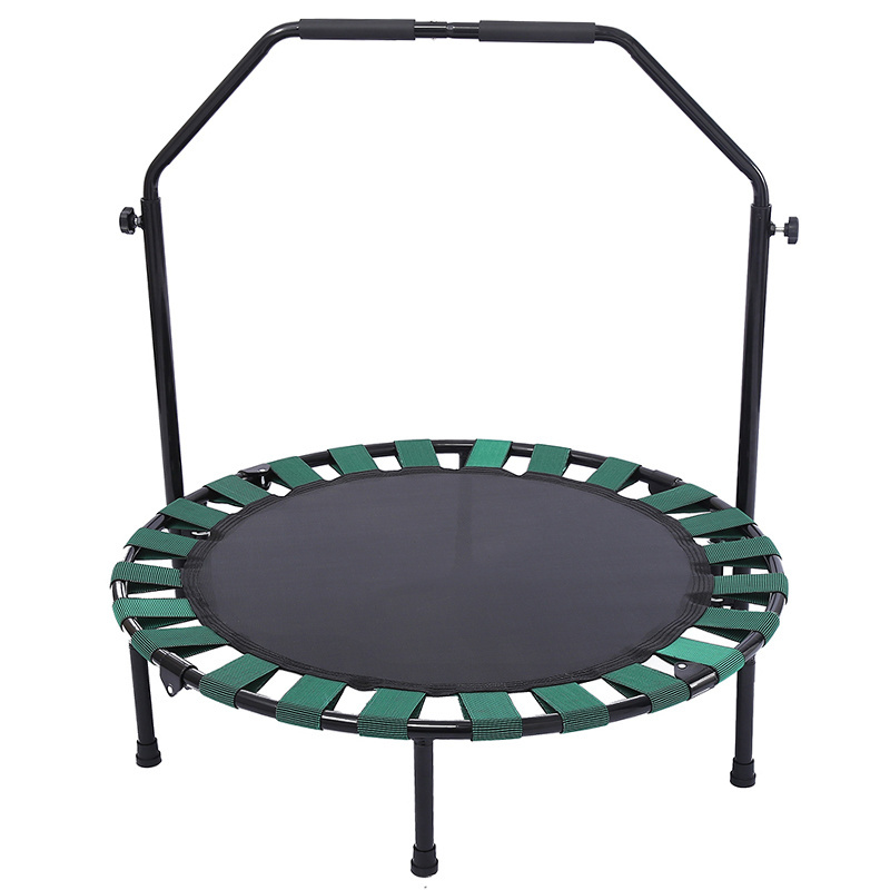 Safety Indoor Rebounder Fitness Mini Trampoline With Adjustable Handrail