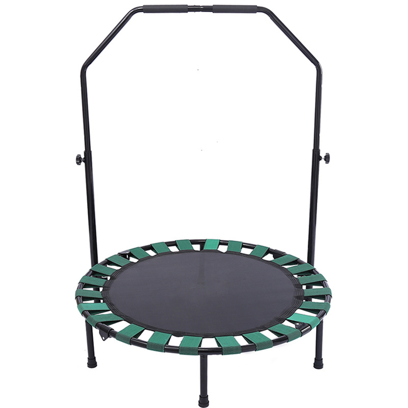 Safety Indoor Rebounder Fitness Mini Trampoline With Adjustable Handrail