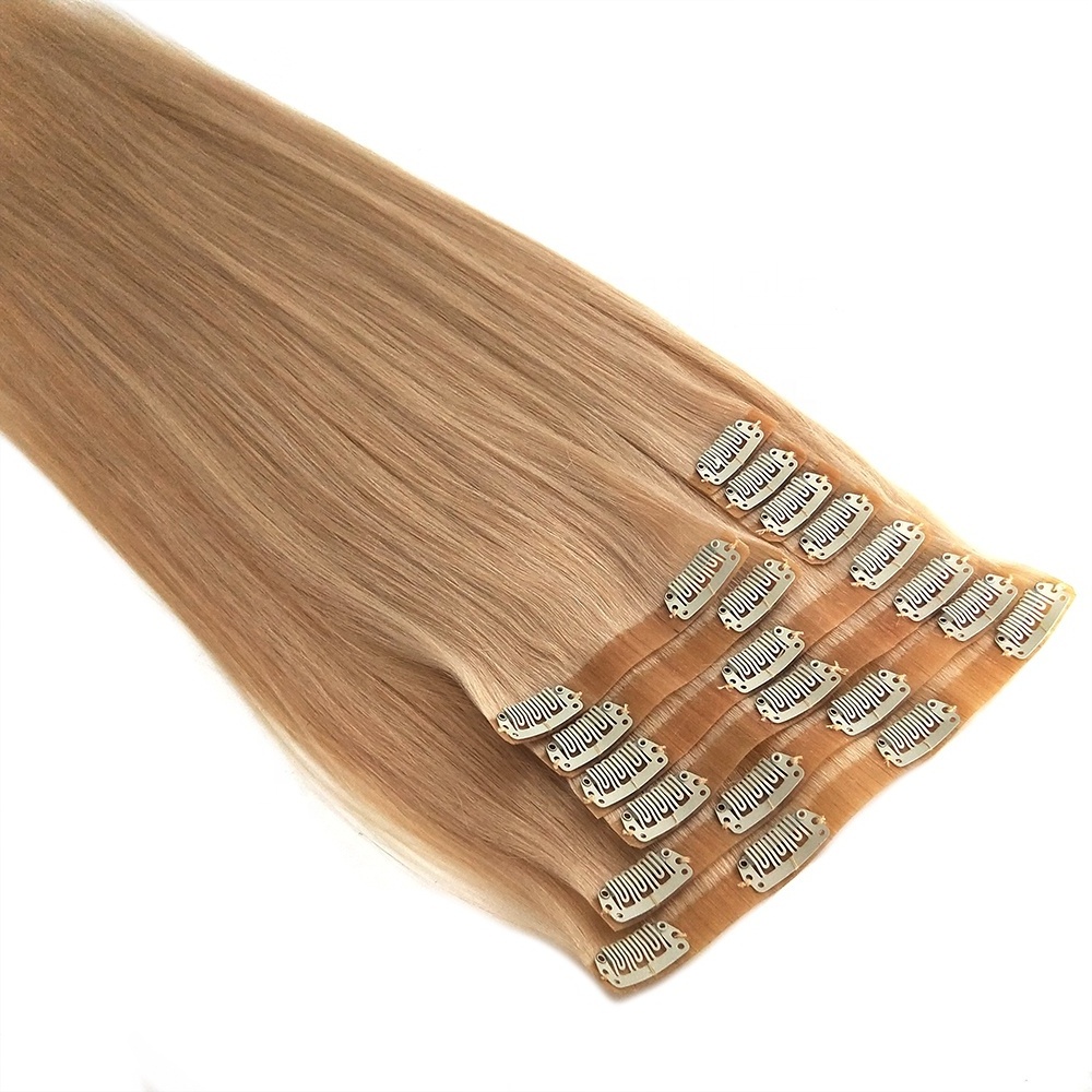 Extensions Manufacturer Wholesale In Stock Natural Raw Double Drawn Virgin Remy Seamless Clip In Hair Human Extensions