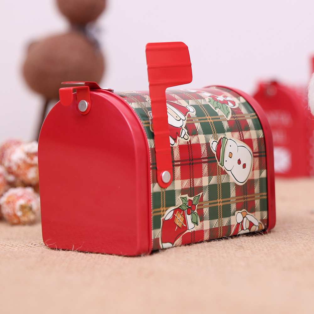 Christmas Candy Box  Craft Iron Storage Box Organizer Tin Box Mailbox Xmas Ornaments