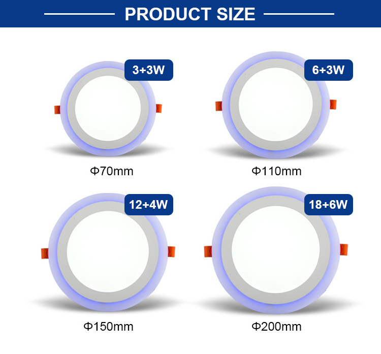 New Hot Sale Double Color Changing Adjustable Recessed Colour Changing Round Deep Panel Light