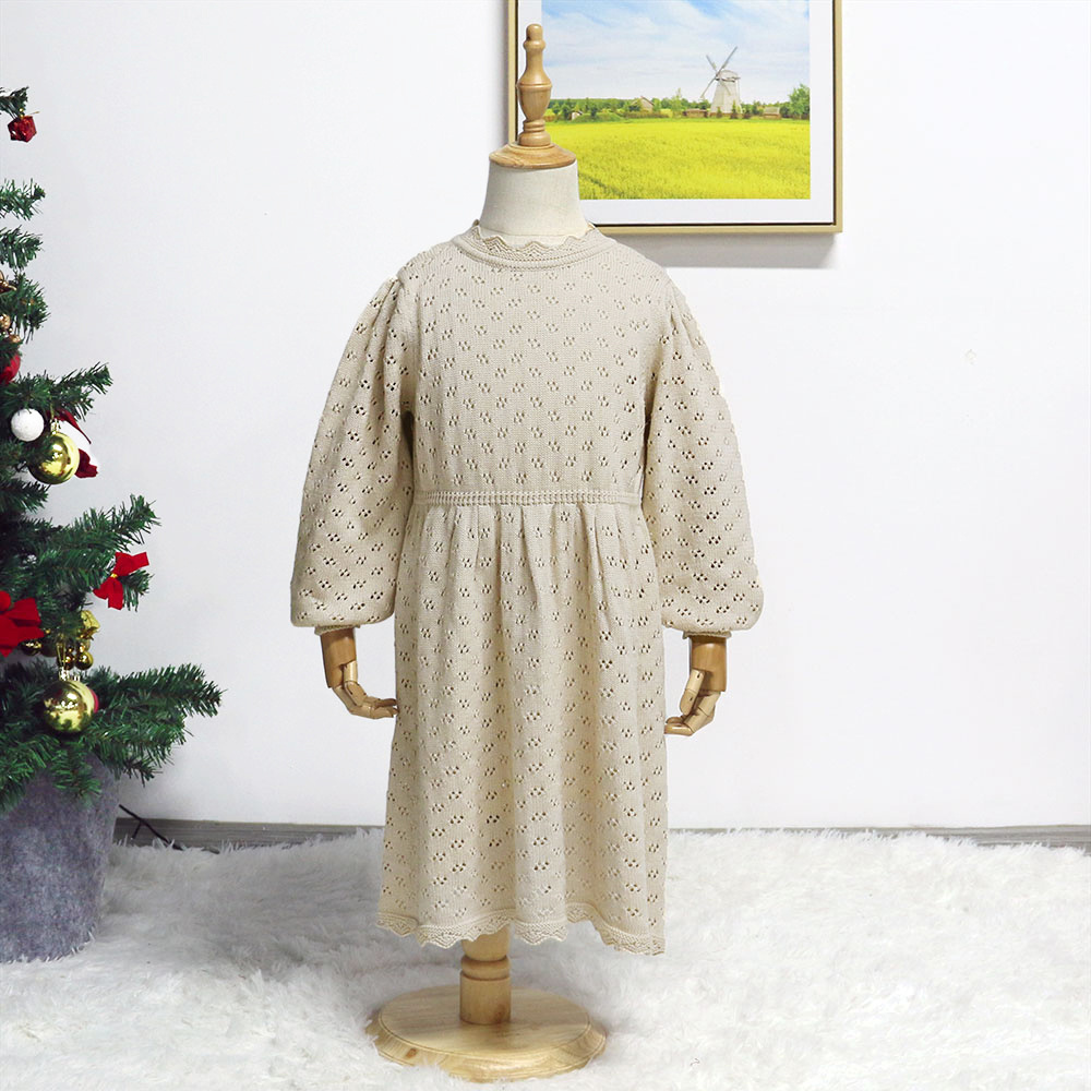 Ready To Ship High Quality Winter Baby Girls Clothes Knitted Frock Kids Clothes Baby Girls Dresses