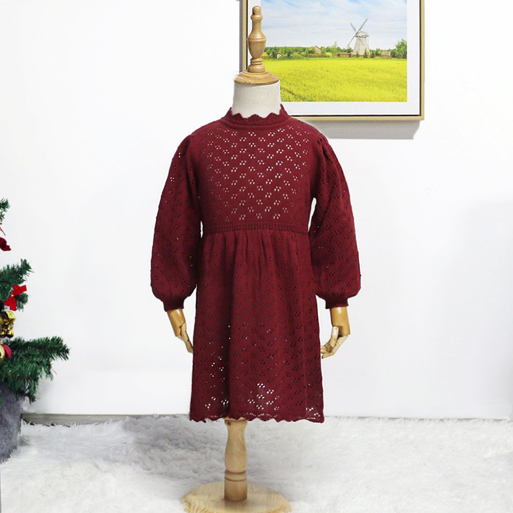 Ready To Ship High Quality Winter Baby Girls Clothes Knitted Frock Kids Clothes Baby Girls Dresses