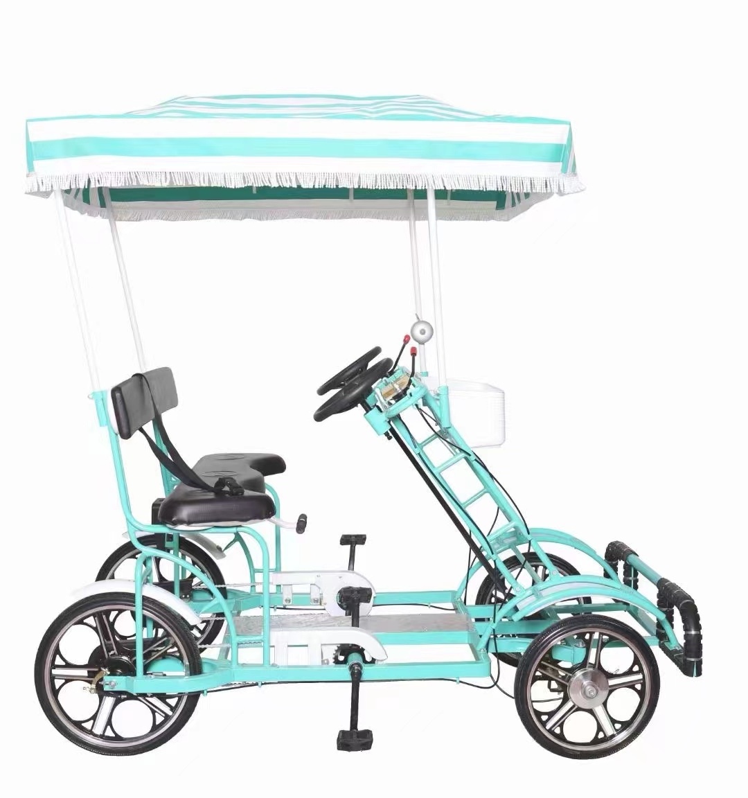 Quickly delivery Hot sale Park Hotel  4 Person 4 seaters 2 rows  4 Wheels Pedal Tandem Bike For Rental