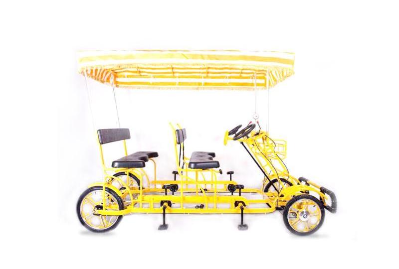 Imported quadricycle 4 person electric surrey bikes 4 seats person quadricycle tandem bike for sale cheap 20 sightseeing bicycle