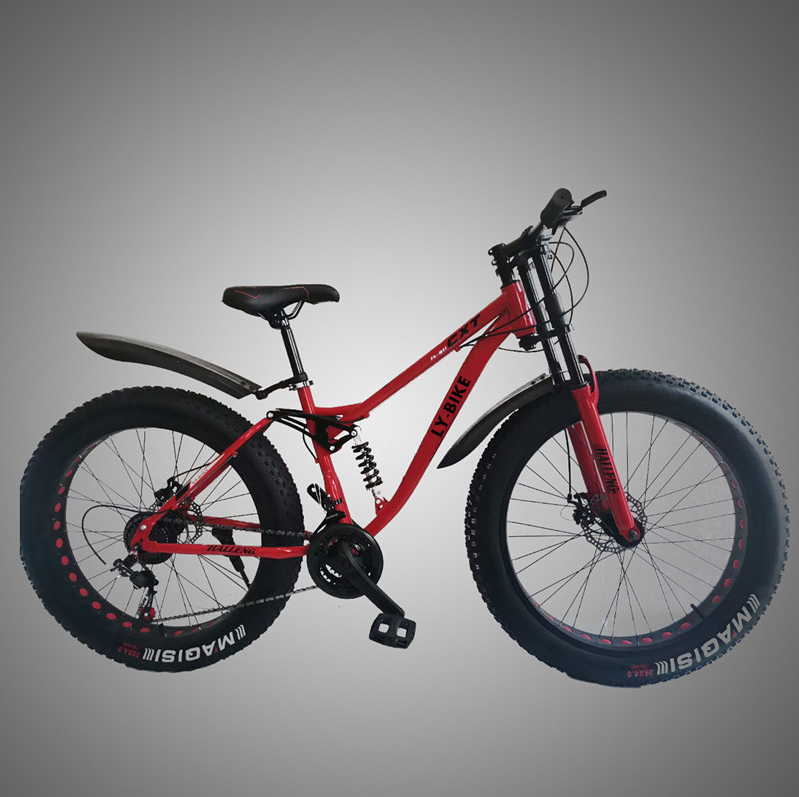 New style 26 beach snow bicycle for adult men with full suspension frame fat tire mountain bike for sale