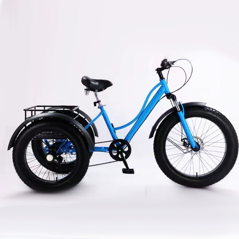 2024 new style Factory Price Ready to Ship Good Quality  3 wheel snow tire 7 speed  4.0  Fat Tire Cargo Tricycle for adult