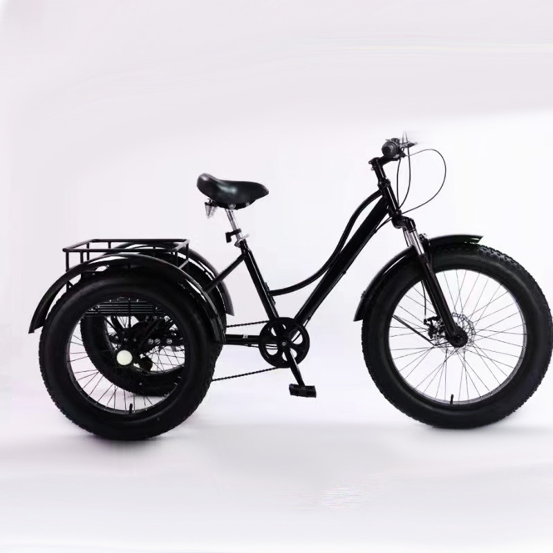 2024 new style Factory Price Ready to Ship Good Quality  3 wheel snow tire 7 speed  4.0  Fat Tire Cargo Tricycle for adult