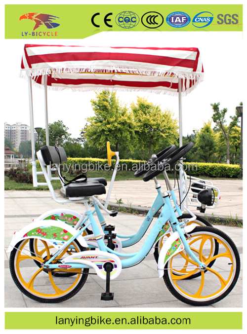 best selling tandem bike 4 wheel for sale/used quadricycle surrey bike bicycle from china