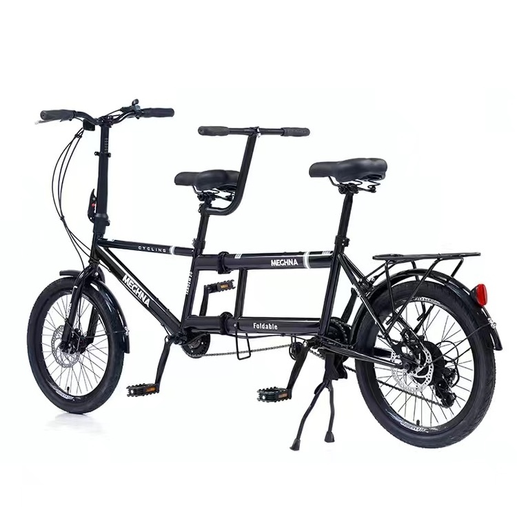 2024 Factory Wholesale  Sightseeing Ailbaba Read to Ship 2 person 2 seats foldable tandem bike for adult on sale