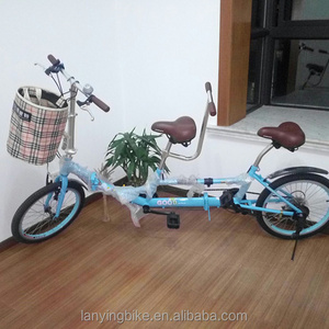 20inch folding tandem bike for lover/6speed surrey bicycle with high quality