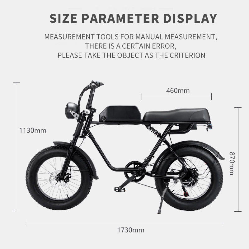 Stock Ready 48V 500W Retro Fat Tire Electric Bike 20 Inch Long Range Super73 E Bike Beach Cruiser Electric Mountain Bike