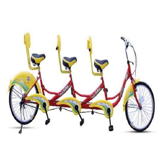 best quality tandem bicycle for 3 seaters/high quality 3person tandem surrey bike