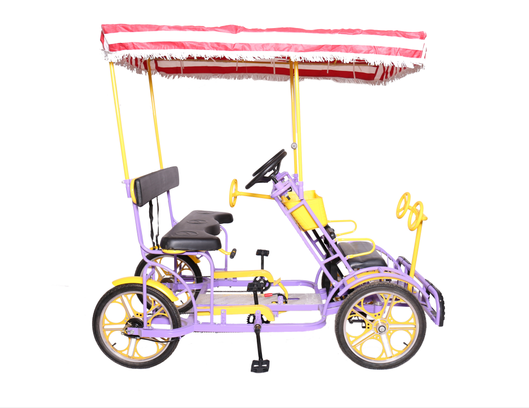 Park  Rental Sightseeing Multi Person Cycling Family 4 Wheel 1 rows Pedal Bike Fun Surrey Bike 2 persons 2 Seats Tandem Bicycle