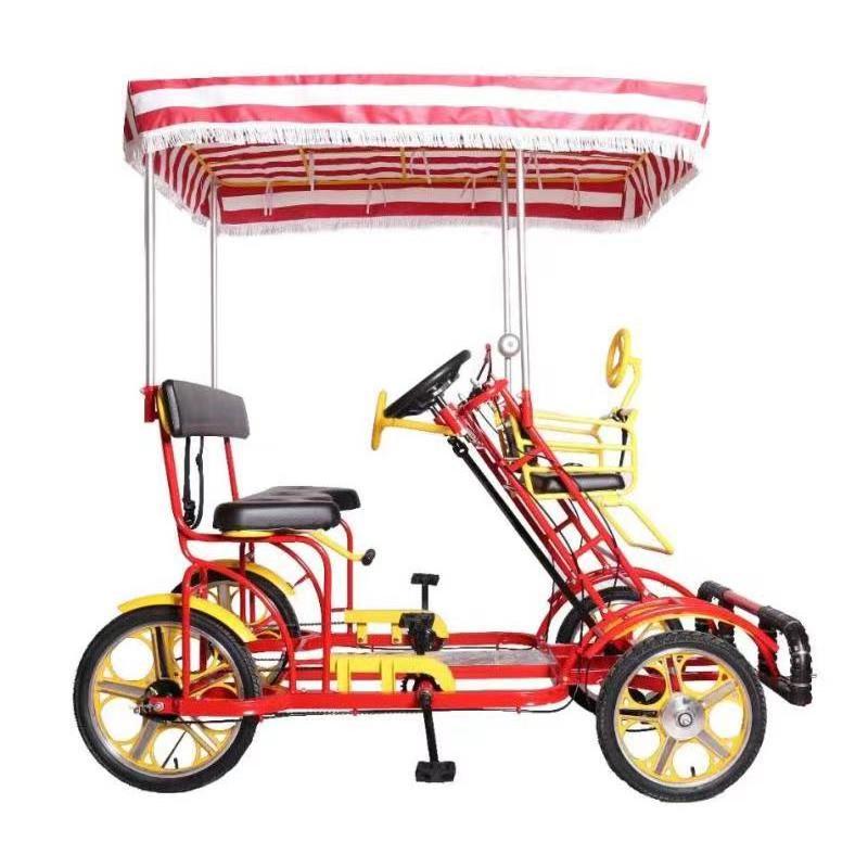 Cheap Entertainment Family Rides Park Quadricycle Surrey Bike Tandem Bike For Sale