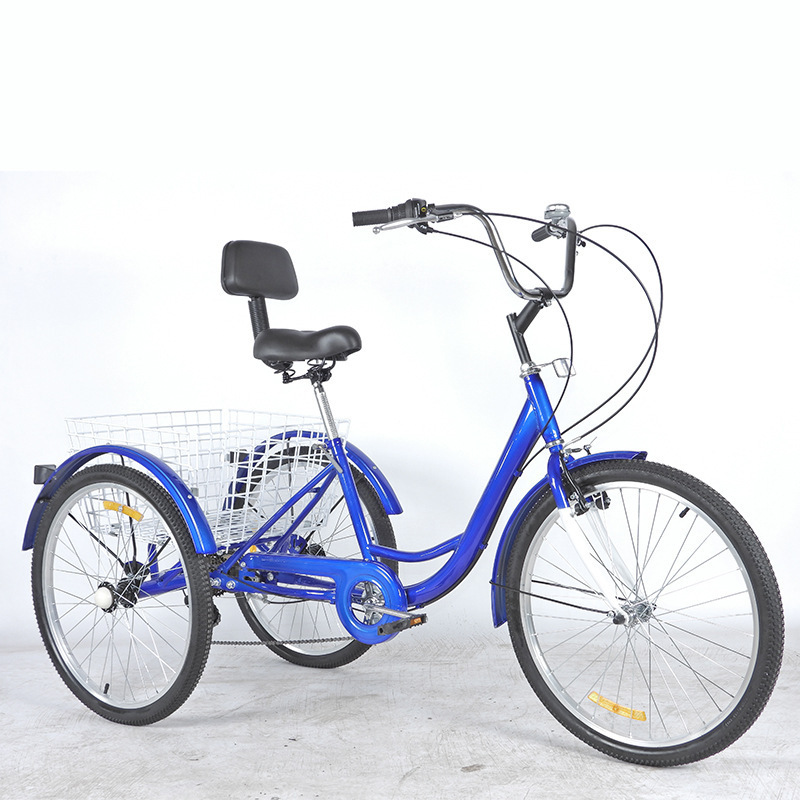 China Tianjin made Steel frame 24 inch 7 speed city pedal tricycle trike for carrying goods and transportation