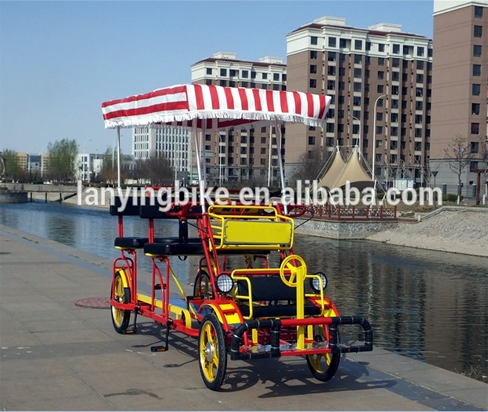 fashion 4 seat quadricycle 4 person surrey bike tandem bicycle four wheels bicycle for sale