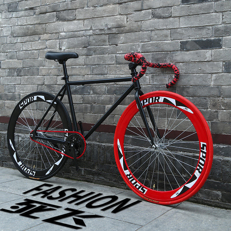 Made in China Fixed Gear Bike Aluminum alloy Outdoor Sports Single Speed Urban Bike, Black/Red