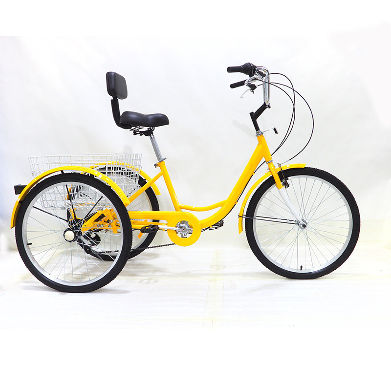 China Tianjin made Steel frame 24 inch 7 speed city pedal tricycle trike for carrying goods and transportation