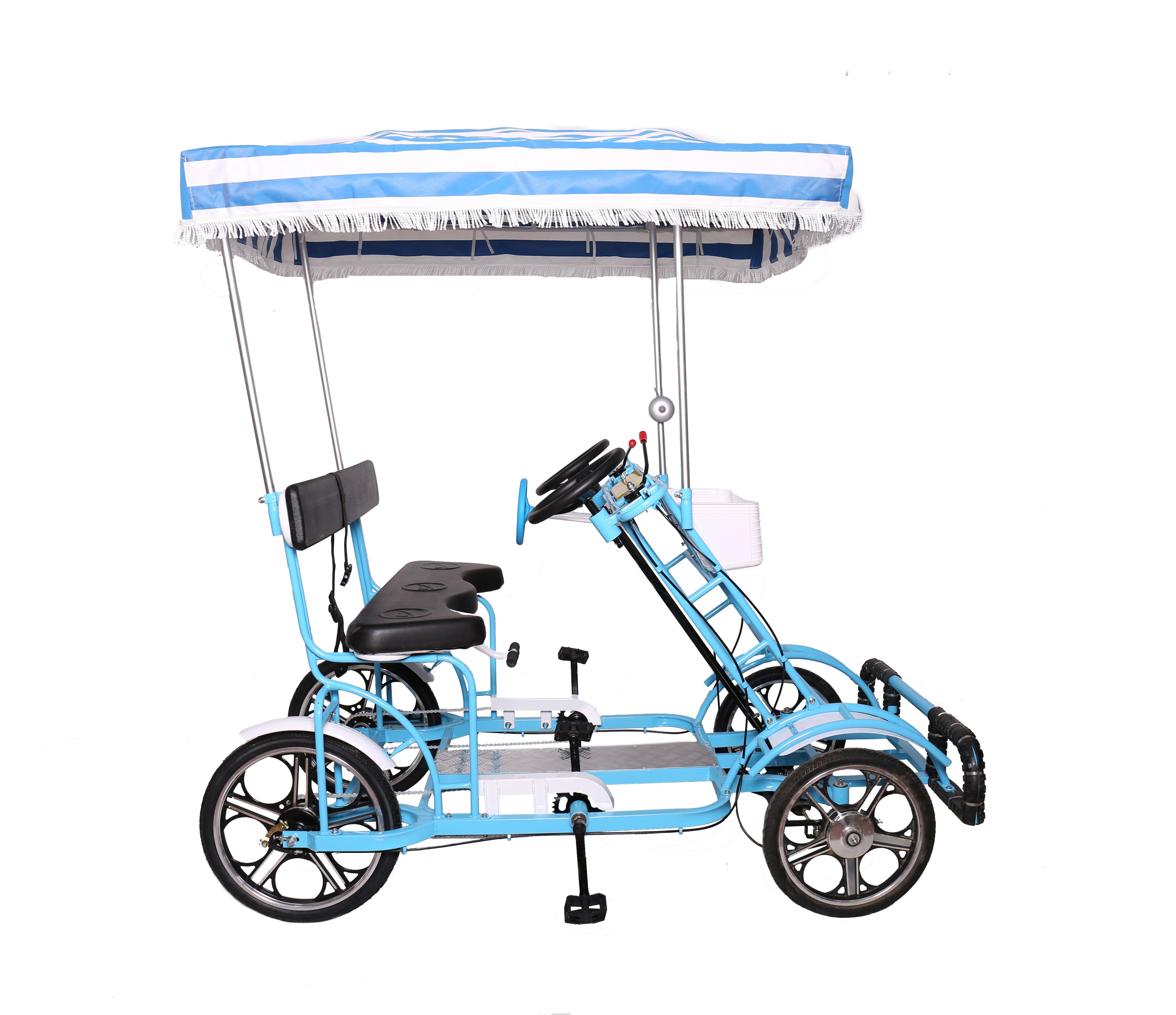 hot sale popular 4 wheel tandem bicycle /surrey sightseeing bike for 5 person with kids seat