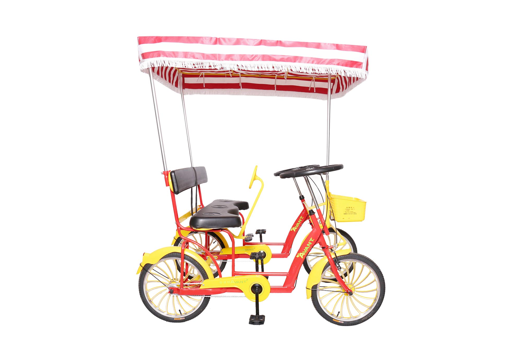 Seaside sightsing Hot-selling  widen Tandem Bicycle  4 wheel 2 Passengers 4 passengers tandem bike bicycles for park rentals