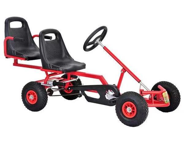 2023 New outdoor use 4 wheels ride pedal powered kid pedal go cart/2-seater pedal go cart for 8-15 years old