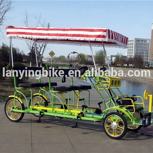 fashion 4 seat quadricycle 4 person surrey bike tandem bicycle four wheels bicycle for sale