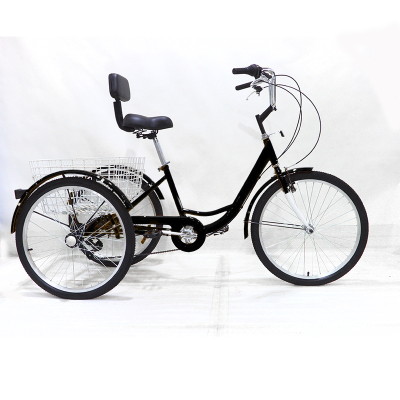 China Tianjin made Steel frame 24 inch 7 speed city pedal tricycle trike for carrying goods and transportation