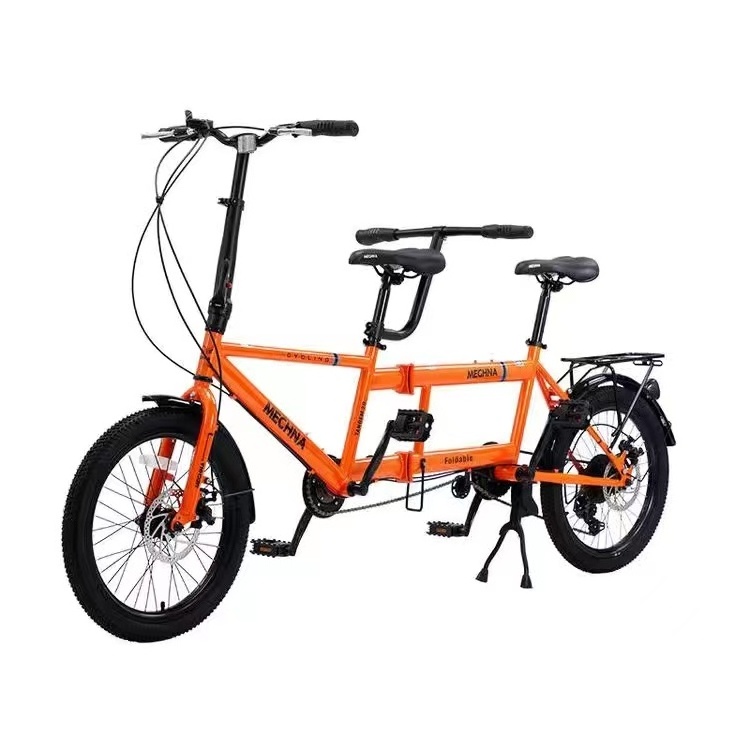 2024 Factory Wholesale  Sightseeing Ailbaba Read to Ship 2 person 2 seats foldable tandem bike for adult on sale