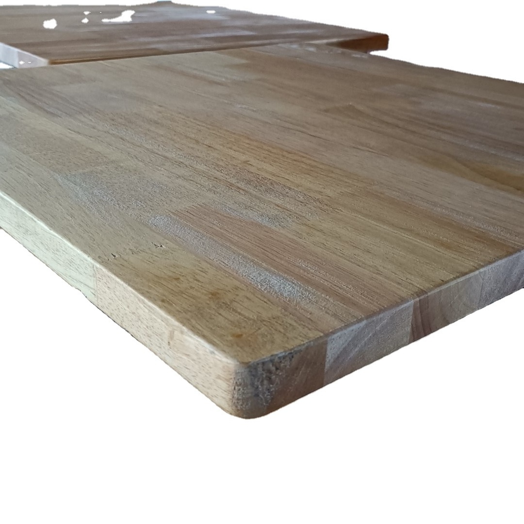 High Quality Solid Flat Edge Rubber Wood Butcher Block Kitchen Wooden Tables Rubber Wood Finger Board Countertops