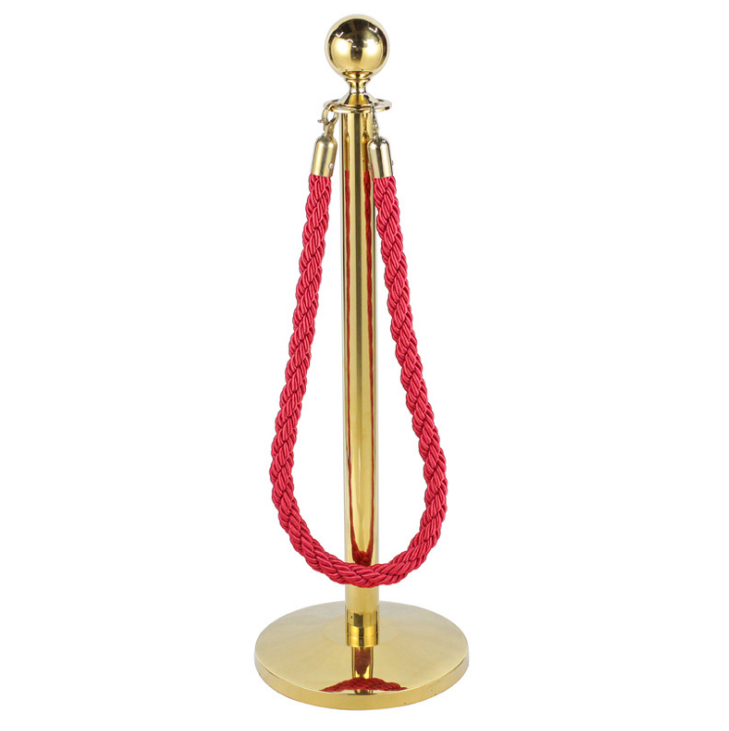 golden rope stanchion pole and rope barrier for red carpet