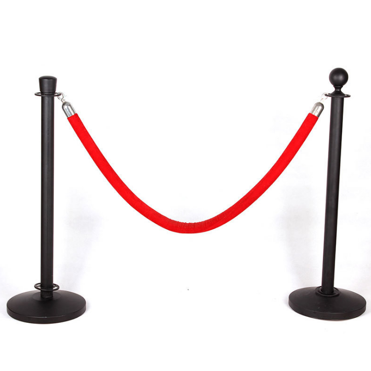 Customizable Red Carpet Pole And Velvet Queue Black Rope Barriers