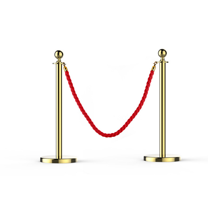 golden rope stanchion pole and rope barrier for red carpet