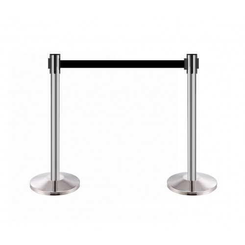 HIGH GRADE STAINLESS STEEL RETRACTABLE BELT STANCHION POST BARRIER BOLLARD