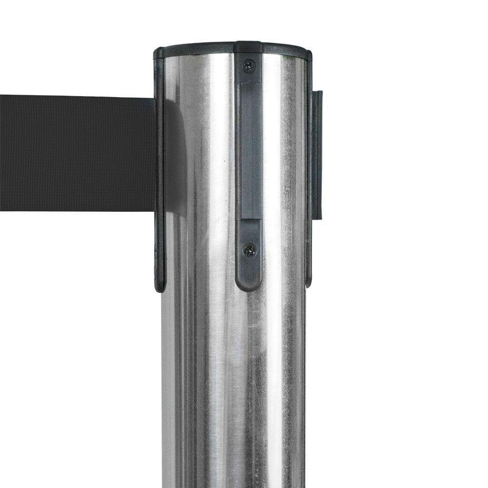 HIGH GRADE STAINLESS STEEL RETRACTABLE BELT STANCHION POST BARRIER BOLLARD