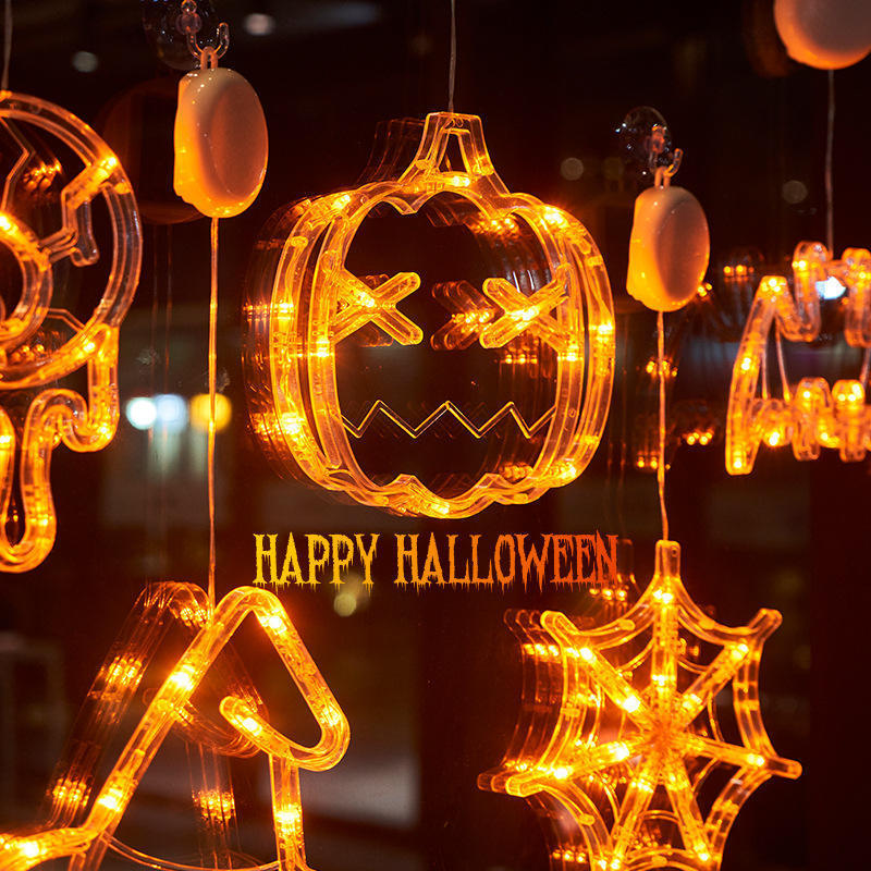 Halloween Decorations Halloween Window Lights with Suction Cup Battery Operated Indoor Window Hanging Lights