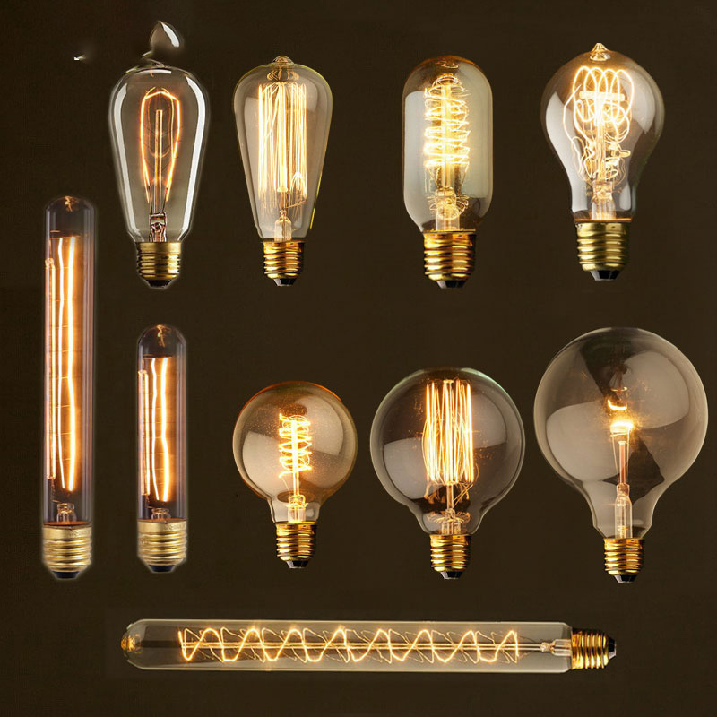 LED Filament Bulb E27 220V 40W G80 G95 A19 Retro Ampoule Vintage Incandescent Lamp Bulb