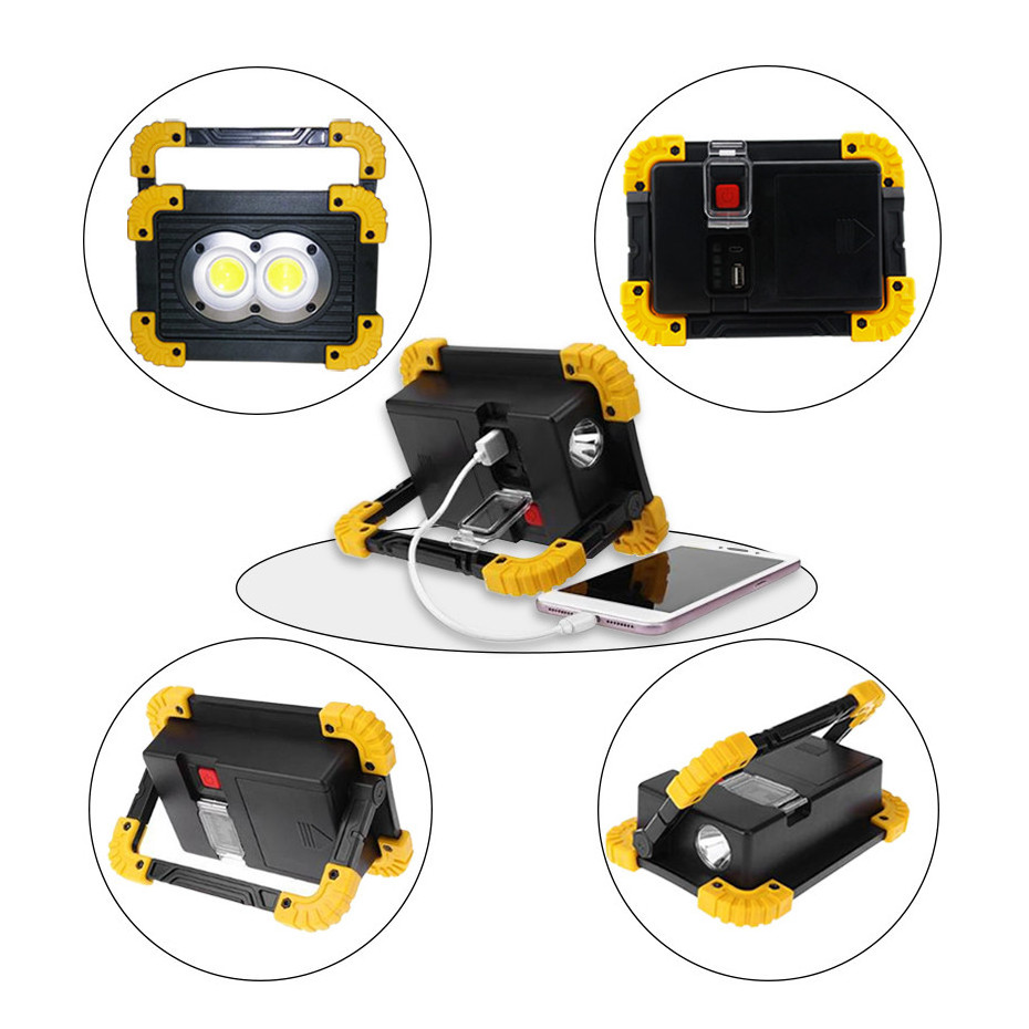 Waterproof Emergency Flood Lamp Outdoor Portable Led Work Lights Solar Panel Camping Lantern