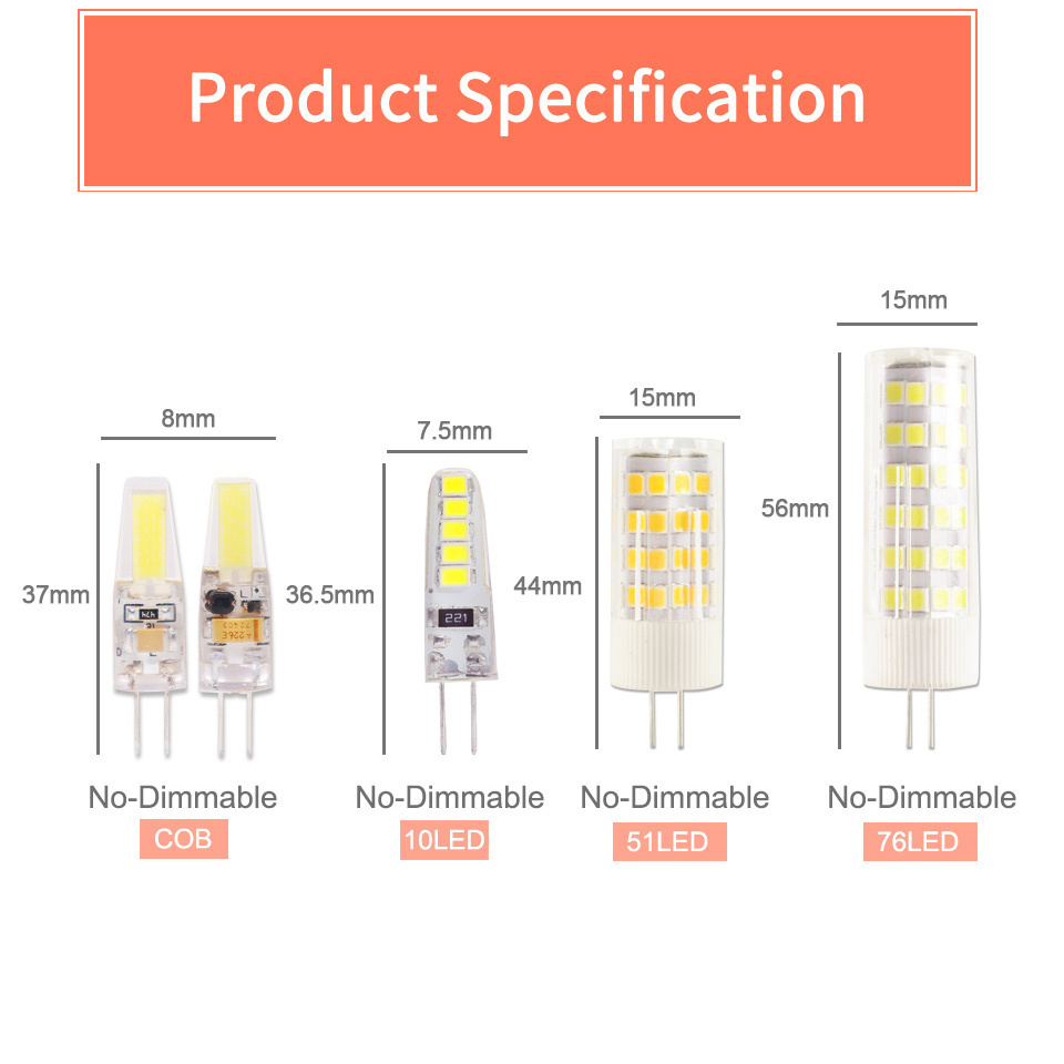 LED G9 Bulb G4 E14 Lamp Dimmable Light 3w 5w 9w 12V 220V G4 G9 Bulb LED Spotlight