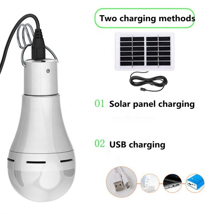 Remote Control Timing LED Solar Light Bulb Outdoor Waterproof Hanging Solar Garden Camping Rechargeable Emergency Lights